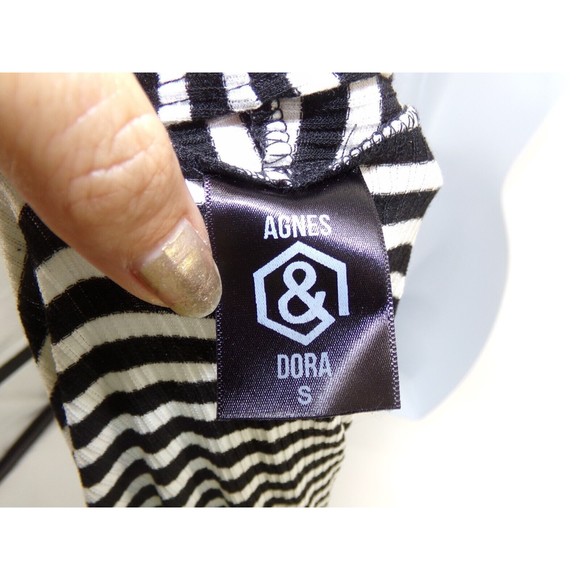 Agnes & Dora Black Pocket Forever Cardigan Double Stripe Size SM NWOT - Picture 5 of 8